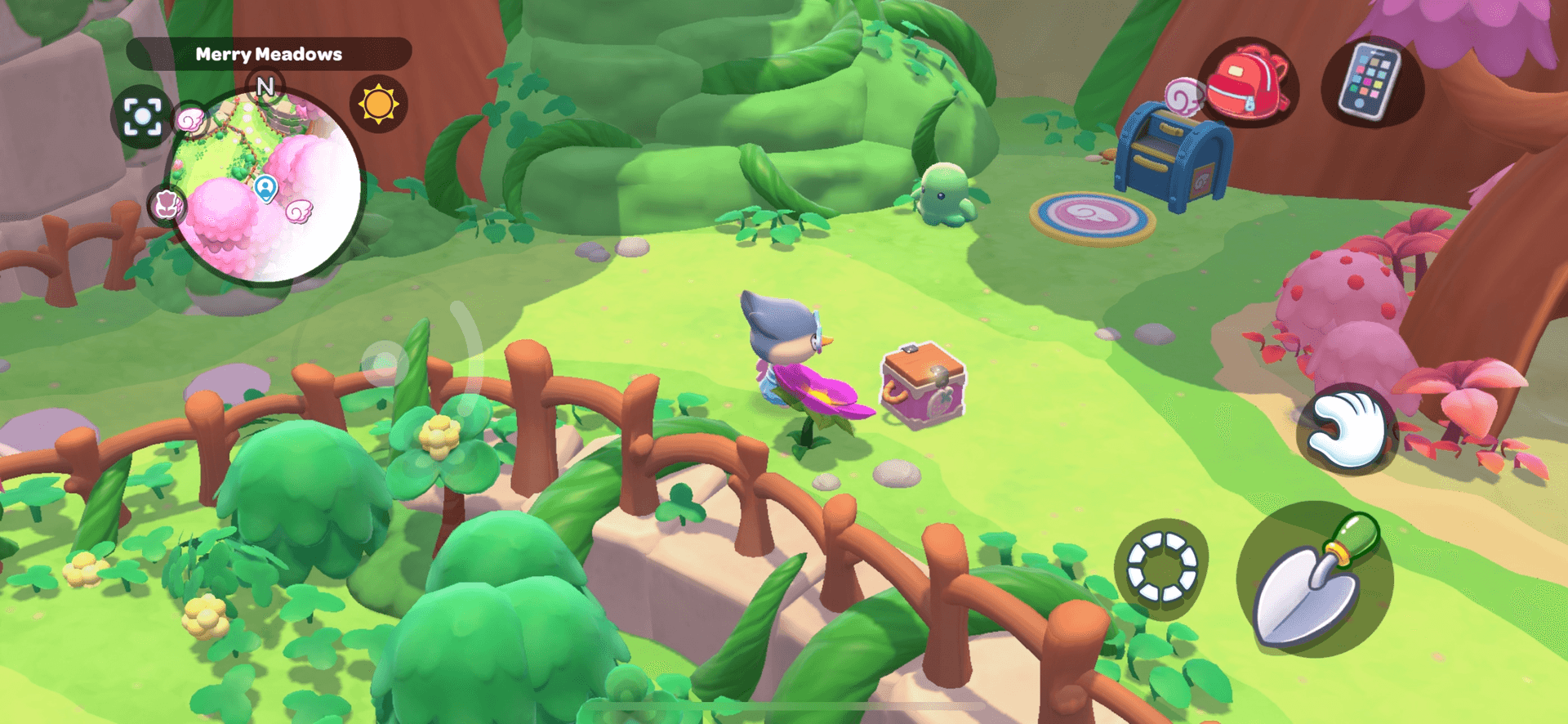 Player approaching a Visitor Cabin in Merry Meadows